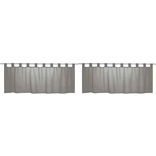 Elbersdrucke Bistrogardine Basic 07 grau transparent 48x140 cm Scheibengardine Kurzgardine für Küche Küchenfenster Sichtschutz Privatsphäre 198466 (Packung mit 2) von Elbersdrucke