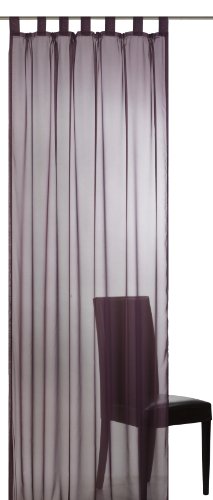 Elbersdrucke transparenter Gardine mit Schlaufen Plana 10 lila violett 245x140cm Vorhang Schlaufenschal für Wohnzimmer Schlafzimmer Flur Küche Büro 183677 von Elbersdrucke