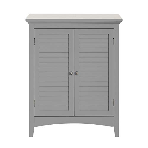 Teamson Home Glancy Wooden Badezimmerbodenschrank & Verschluss Türen Grau ELG-641 mit verstellbaren Regalen von Teamson Home