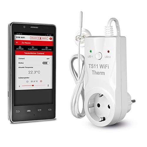 Elektrobock Smart WLAN Thermostat TS11 WiFi Therm, Heizungssteuerung per APP, Zwischensteckdose, 16 A von Elektrobock