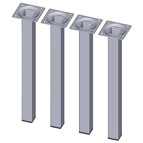 DIY Element System Möbelfuß eckig – Vierkant-Metallfuß, ideal als Tischbein für die Gestaltung individueller Möbelstücke – 25 x 25 mm, Länge 300 mm, Chrom von Element System