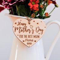 Personalisierte Blumenmarke, Andenken Geschenk Für Mama, Personalisierte Muttertagsgeschenk, Herzform, Benutzerdefinierte Marke, Holzmarke von ElfPersonalisedGifts
