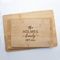 Personalisiertes Bambus-Familien-Schneidebrett, Schneidebrett, Hochzeitsgeschenk, Einzigartige Geschenkidee B10 von ElfPersonalisedGifts