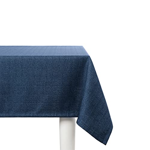 Elfida Deluxe Tischdecke abwaschbar - Schmutzabweisendes Tischtuch in Gastro-Qualität - Reißfeste und Formstabile Tischdecken aus hochwertigem Polyester - Premium Tischdecke (Marineblau, 110 x 160 cm) von Elfida