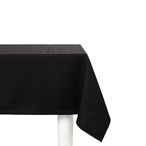 Elfida Deluxe Tischdecke abwaschbar - Schmutzabweisendes Tischtuch in Gastro-Qualität - Reißfeste und Formstabile Tischdecken aus hochwertigem Polyester - Premium Tischdecke (Schwarz, 150 x 160 cm) von Elfida
