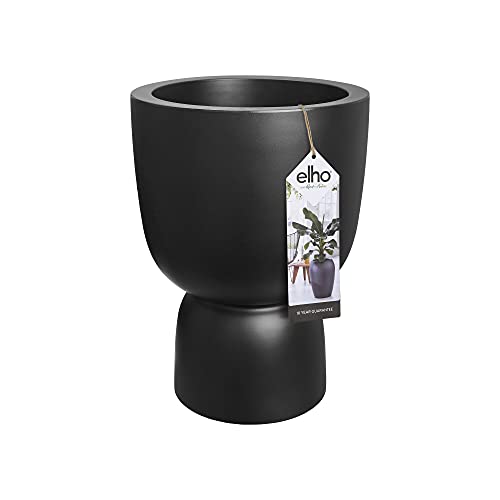 elho Pure Coupe 35 - Blumentopf für Innen & Außen - Ø 34.9 x H 49.0 cm - Schwarz/Schwarz von elho