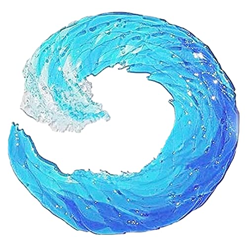 Elinrat Ozeanwellen-Skulptur aus geschmolzenem Glas,Kreative Acryl-Gradienten-Ozeanwellen-Skulptur | Wellenskulptur aus geschmolzenem Glas mit Farbverlauf und Halterung, kreative Dekoration von Elinrat