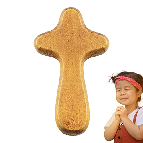 Holzkreuz, Holzkreuz Klein Für Die, Kleines Handgehaltenes Kreuz Aus Kiefernholz, Handschmeichler Kreuz, Holz Holzkreuze Zum Basteln Religiöses Geschenk Für Kinder Und Erwachsene von Elinrat