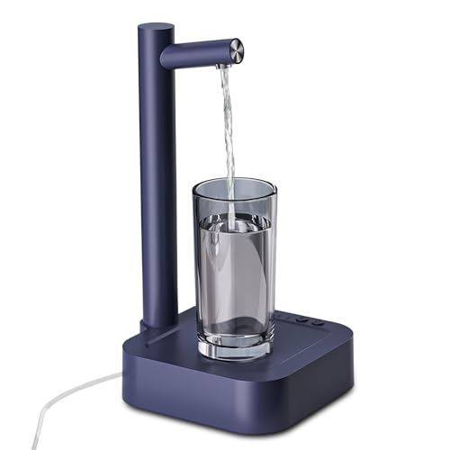Desktop Wasserspender für Trinkwasser, 7 Stufen Quantitativer Automatischer Water Dispenser, Elektrischer Wasserflaschenspender, Automatischer Wasserspender, USB Wasserflaschen Pumpe (Marineblau) von Elitecran