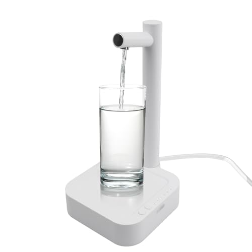 Desktop Wasserspender für Trinkwasser, 7 Stufen Quantitativer Automatischer Water Dispenser, Elektrischer Wasserflaschenspender, Automatischer Wasserspender, USB Wasserflaschen Pumpe (Weiß) von Elitecran