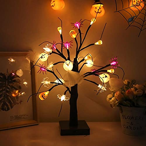 LED Kürbis Baum Licht, USB Kürbis (Halloween) Batterie Baumlicht Warmweiß,45cm 24 LEDs Halloween Deko Kürbis Lichterketten,Perfekt für Halloween Erntedankfest, Ostern,Weihnacht von Elitlife