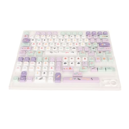 Elprico 124-Tasten-Tastatur-Tastenkappen, Mechanische Tastatur-Tastenkappen, PBT-Tastenkappe mit Dicker Hitzesublimation für 61 87 96 98 104 108 Tastaturen von Elprico