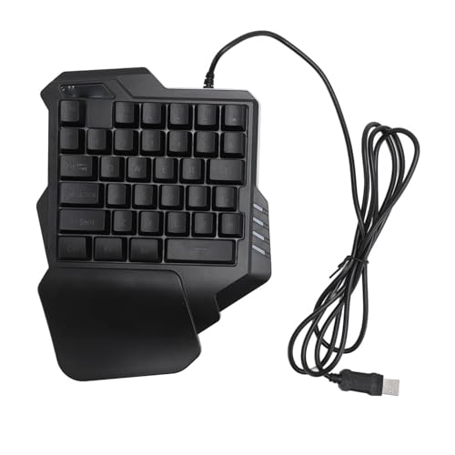 Elprico Einhändige Mechanische Gaming-Tastatur, 35 Tasten USB C, Professionelle Gaming-Tastatur, Ergonomische Kabelgebundene Einhandtastatur, Tragbare Gaming-Tastatur mit von Elprico