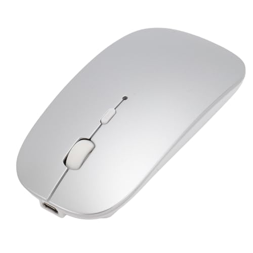 Elprico Kabellose Maus, 2,4 G -Computermaus mit 3 Einstellbaren DPI, Geräuschloser Betrieb, Ergonomische Wiederaufladbare Maus für Computer und Laptop (Silver) von Elprico