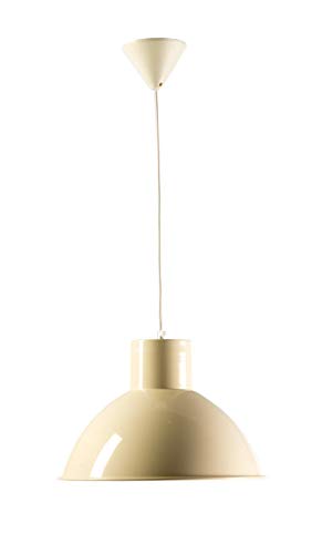 Els Banys Deckenleuchte aus Metall mit cremefarbenem Finish, Durchmesser 39 cm, Höhe 26 cm, geeignet für LED oder Energiesparlampe, IP20, Sockel E-27, Textil-Pendel 100 cm, Länge 230 V von Els Banys