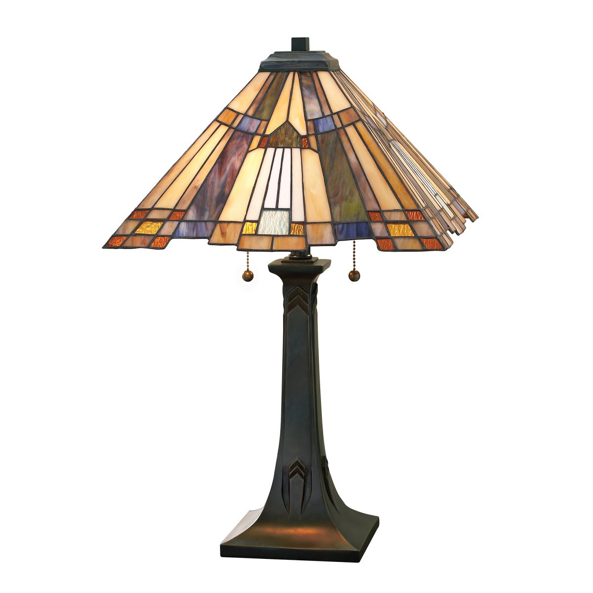 Elstead Inglenook Tischlampe bronze, tiffany stil 2xE27 IP20 406x406x635mm von Elstead