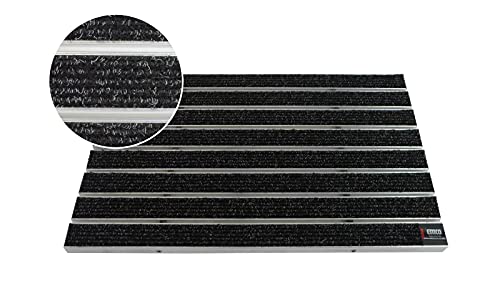 EMCO Eingangsmatte DIPLOMAT Large Rips anthrazit 12mm Fußmatte Schmutzfangmatte Fußabtreter Antirutschmatte, Größe:590 x 390 mm von Emco
