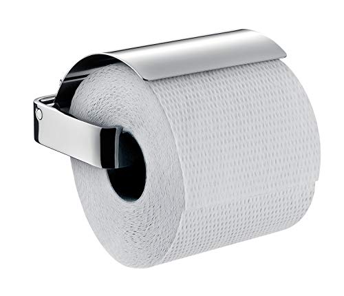 EMCO Loft Papierhalter mit Deckel, eleganter Toilettenpapierhalter zur Wandmontage aus Aluminium, hochwertige Toilettenpapierspender, chromfarben von Emco