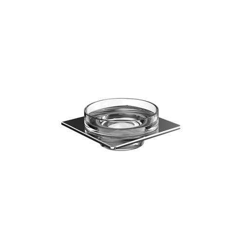 Emco Art Seifenhalter (Schale Kristallglas klar, Halterung Chrom, Maße 101x101 mm, Seifenschale) 163000101, Normal von Emco