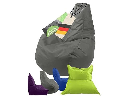Emily´s Check Gamer Sitzsack Indoor - Outdoor – Made in Germany 1603.2335, anthrazit von Emily´s Check