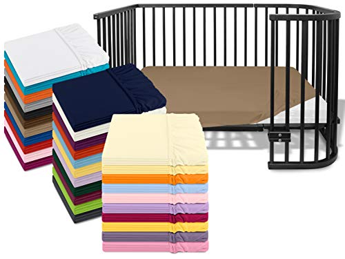 Emily´s Check Kinder Jersey Spannbetttuch für Kinder- und Babybetten 1476.2098, ca. 70 x 140 cm, Sand von Emily´s Check