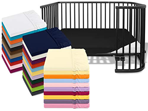 Emily´s Check Kinder Jersey Spannbetttuch für Kinder- und Babybetten 1476.2098, ca. 70 x 140 cm, schwarz von Emily´s Check