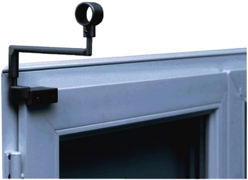 Gardinenstangenhalterung ohne Bohren für zweiflügelige Fenster, ø 20 mm, schwarzes und silbernes Metall von Eminza
