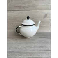 Weißer Emaille Teekessel Vintage Teekanne Kaffeekanne Krug Geschirr Land Rustikale Küchendekor Wasserkrug Kanne von EmirDecorVintage