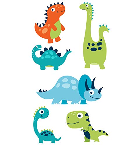 EmmiJules Wandtattoo Dinosaurier Kinder (60cm x 42cm) - in verschiedenen Größen erhältlich - Made in Germany - Baby Dinos Junge Deko Babyzimmer Wandaufkleber Wandsticker von EmmiJules