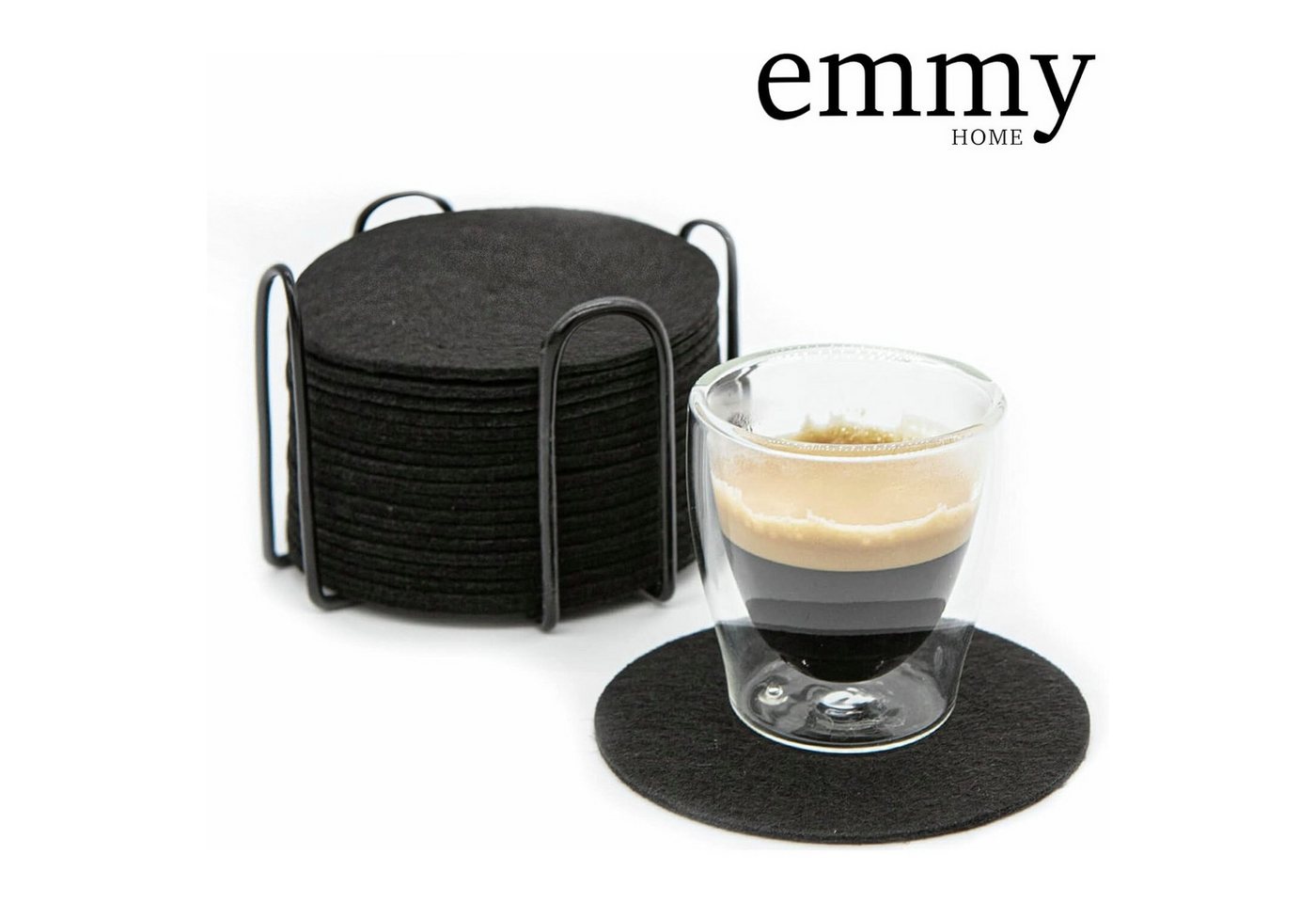 Emmy Home Glasuntersetzer Untersetzer Gläser 18er Set - Filzuntersetzer rund, Filz, 18-tlg. von Emmy Home