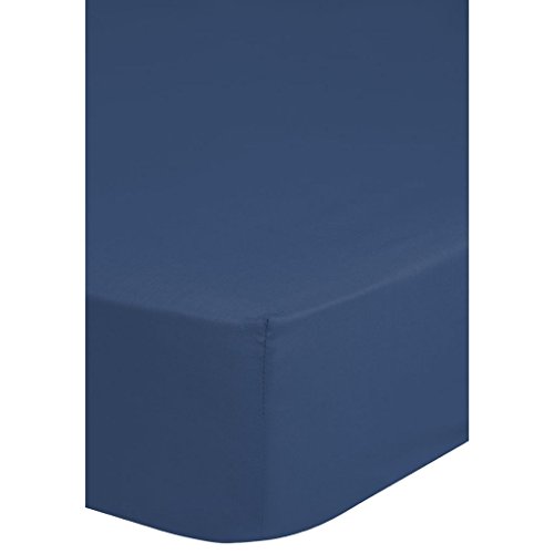 Emotion Fitted Spanbettuch Jersey, Denim blau 180x220cm, Baumwolle, 220x180x0,5 cm von Emotion