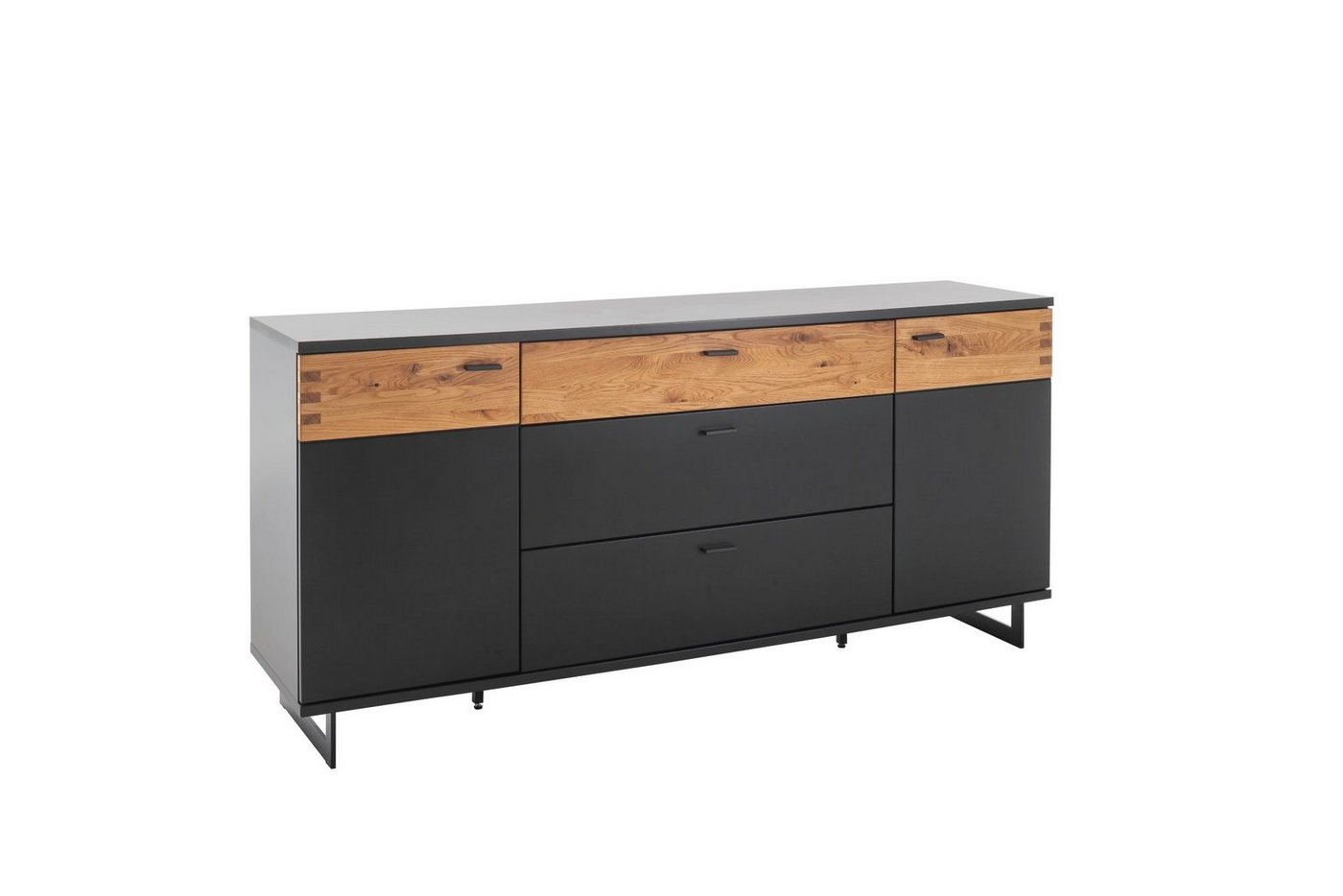 Empinio24 Sideboard TL3100, Breite 180 cm, 2 Türen und 3 Schubladen, Anthrazit + Wildeiche von Empinio24