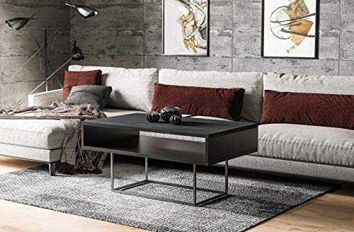 Endo-Moebel Couchtisch Enna 100/60/53 cm zweifarbig Beistelltisch Wohnzimmer Tisch (Beton Dunkel) von Endo-Moebel