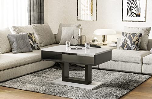 Endo-Moebel Couchtisch Tilo 100x60 cm 4-Fuß-Gestell Sofatisch Beistelltisch (Weiß Hochglanz) von Endo-Moebel