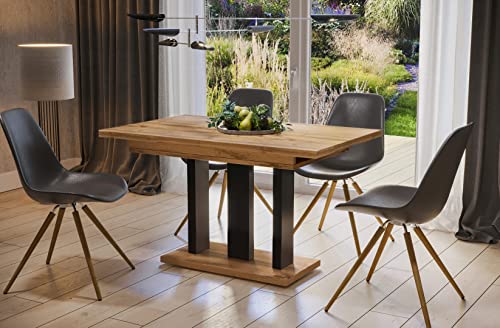 Endo-Moebel Esstisch Appia 130cm - 210cm erweiterbar ausziehbar Säulentisch Küchentisch | Tischbeine Matt (Wotan Eiche) von Endo-Moebel