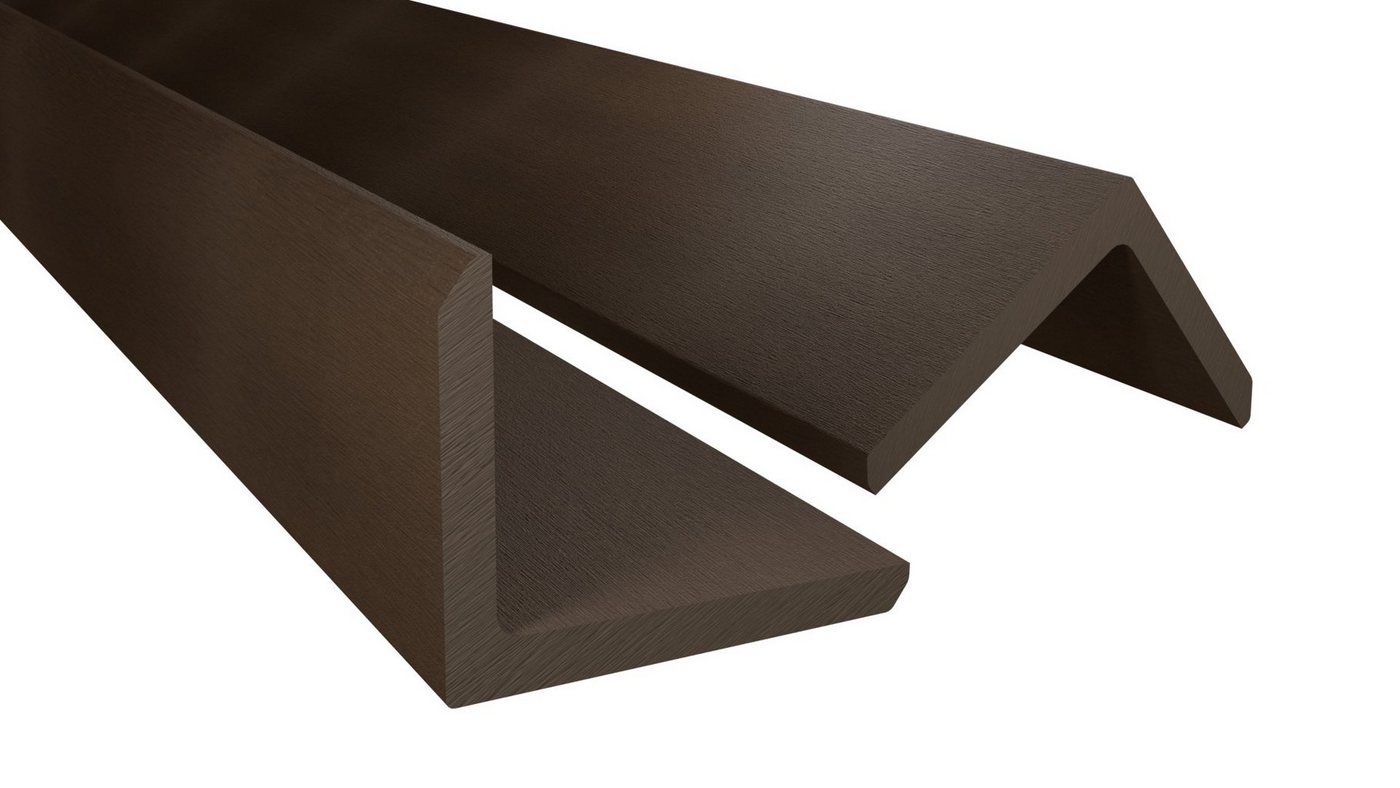Endorphin Terrassendielen ® WPC Abschlussleisten 10er Set Braun 110cm - Gesamtlänge 11m Winkelpr, BxL: je 5.5x110.0 cm von Endorphin