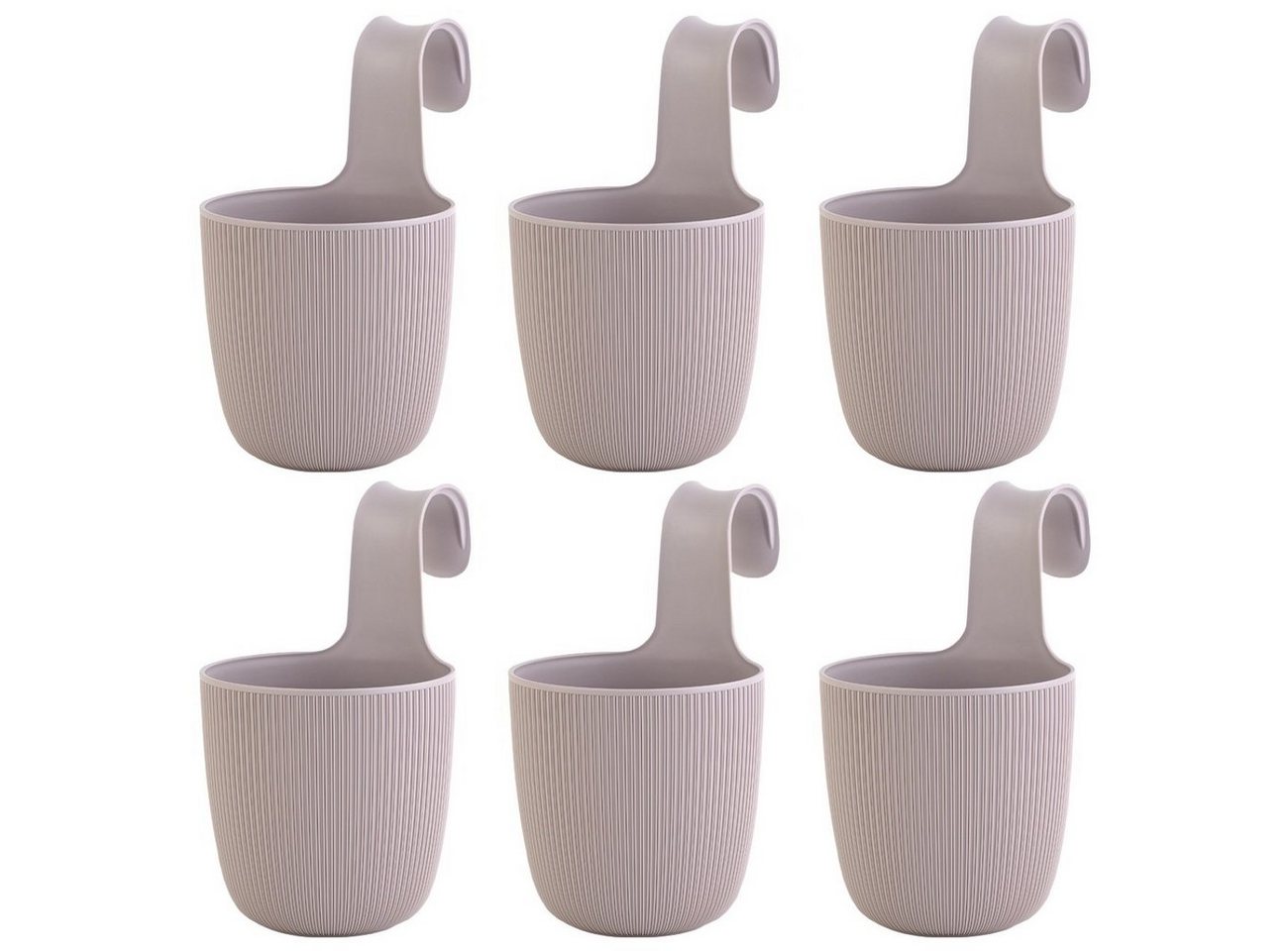 Engelland Blumentopf Blumentopf zum Hängen (Vorteils-Set, 6 St., Fassungsvermögen 2,3 Liter), UV-Beständig, Frostbeständig, Drainagesystem, ideal für Geländer/Zäune von Engelland