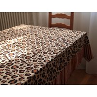 Handgefertigte Rechteckige Tischdecke Mit Leopardenmuster Aus 100 % Baumwolle - Wandbehang/Bettwäsche-Dekoration/Hausleinen Bastelstoff von Enpleinbonheur