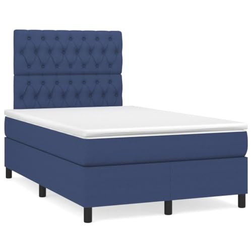 Enshey-Bettrahmen – Boxspring-Matratze, blaues Stoffbett – 120 x 200 cm – komplettes Bett mit Matratze-Blau(120 x 200 cm) von Enshey