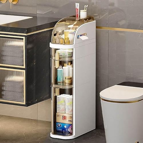 Badezimmerschrank schmal Freistehend Toilettenpapierhalter for Kleinen Raum Aufbewahrungs-Organizer for Schlafzimmer, Wohnzimmer (Size : 30.7") von EpuzeR