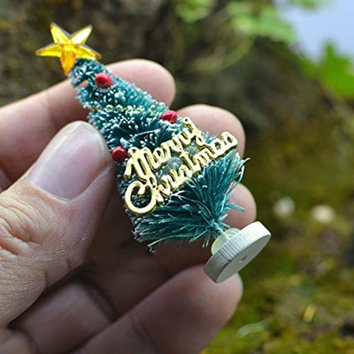 Ericetion Mini Künstlicher Weihnachtsbaum Kleine Kiefern Kiefern Party Ornamente Figuren Miniaturen DIY Home Decorations Crafts Geschenk 3 * 6,5 cm von Ericetion