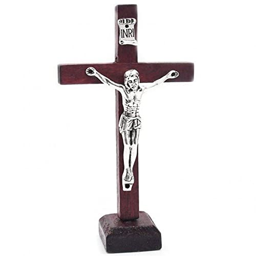 Holzkreuzkruzifix Wandkreuzstatue Figur Barock Kreuzigung Katholische Jesus Desktop Orament Christian Home Dekoration von Ericetion