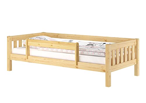 Erst-Holz Gemütliches Kinderbett mit dreiseitiger Sicherung 90x200 cm Kiefer V-60.29-09, Ausstattung:mit Kindersicherung unten von Erst-Holz