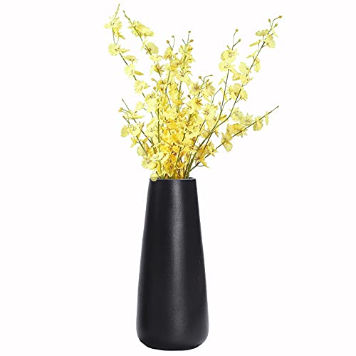 Vase Schwarz Matt, Kleine Vase Keramik Blumenvase, Vasen Wohnaccessoires & Deko für Wohnzimmer, Küche, Tisch, Zuhause, Büro, 6.5 x 20cm von Esoes