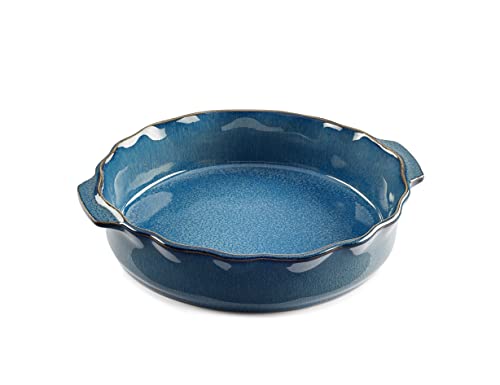 Runde Auflaufform aus Keramik, Durchmesser 26 cm, Farbe Reagenzblau von Esprit de Cuisine