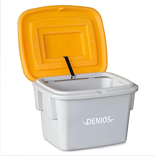 DENIOS® Streugutbehälter, I Made in Germany I Streugutbox aus Polyethylen, grau/orange, 60 Liter Volumen, zum Lagern von Streusalz und Streugut von Estrao