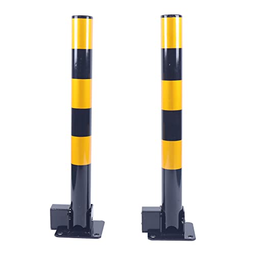 2x Parkplatzsperre 60cm Parksperre Parkplatzsperren kreisförmig Parkpfosten Gelb+schwarz Parkbarriere Poller,für Parkplatz,Gemeinschaft,Verschiedene Parkplätze von Esyogen