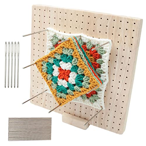 Granny Squares Halterung, Blocking Boards for Crochet, Knitting Blocking Mats Wooden Blocking Board with 324 Small Holes, for Setting Sewing Knitting Artworks, Gifts von Eteslot