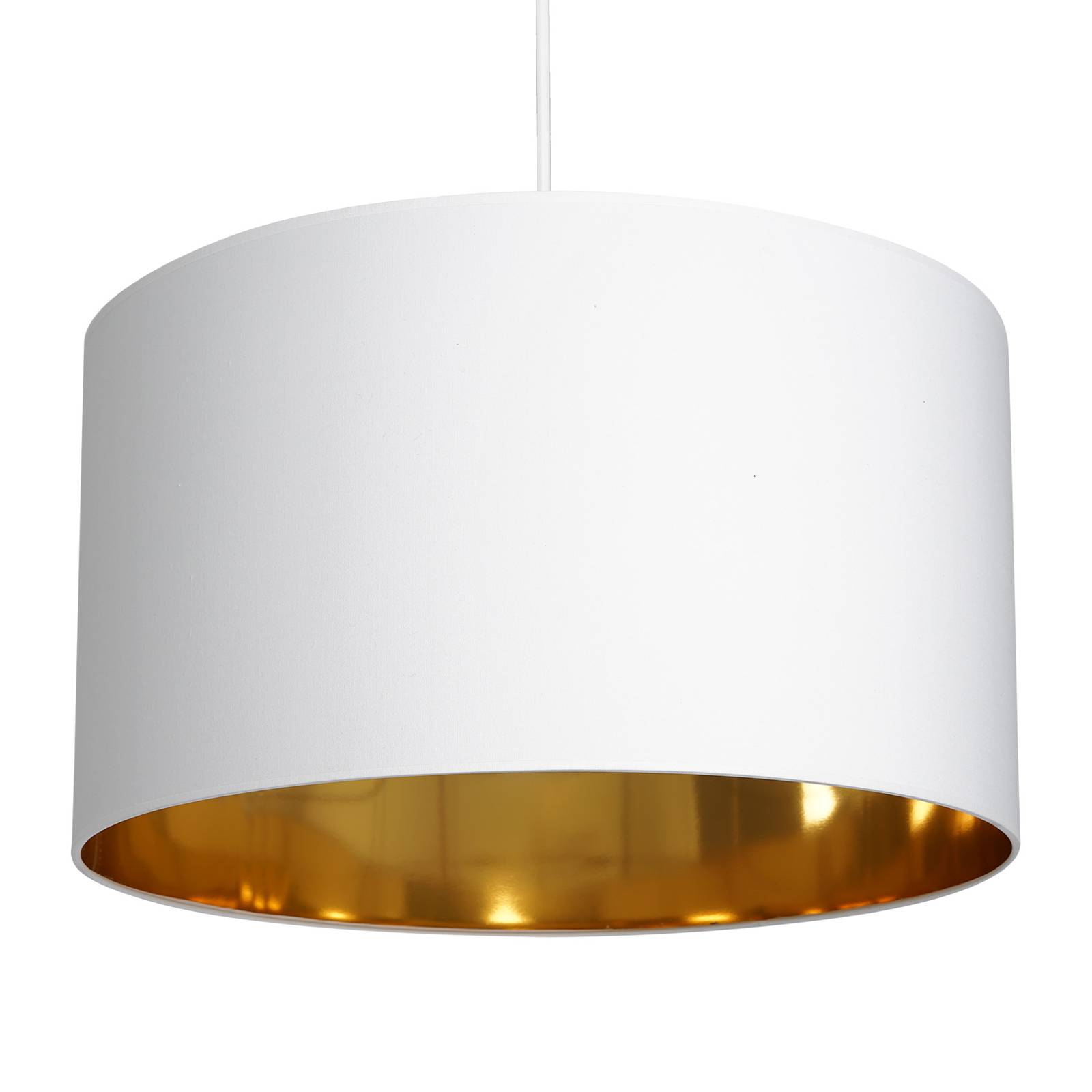 Hängelampe Soho zylindrisch 1fl. Ø 40cm weiß/gold von Luminex