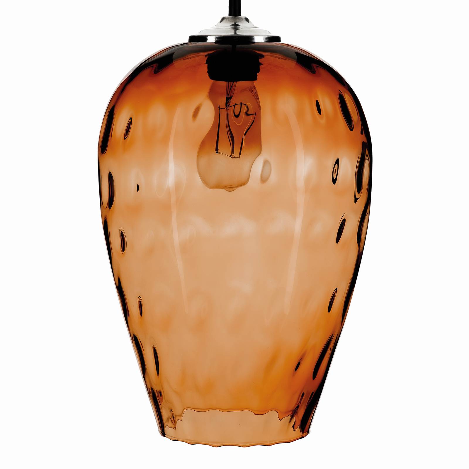 Pendellampe Linkeus II Glasschirm amber Ø 26cm von Solbika Lighting